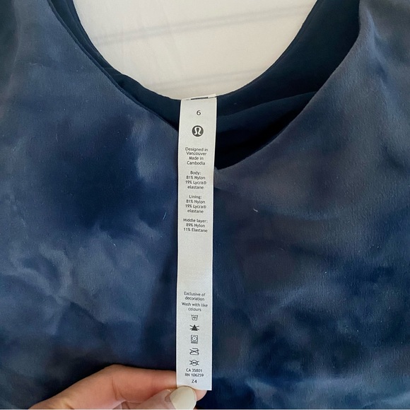 Lululemon align crop top Diamond dye asphalt grey true navy NWOT - Picture 7 of 8